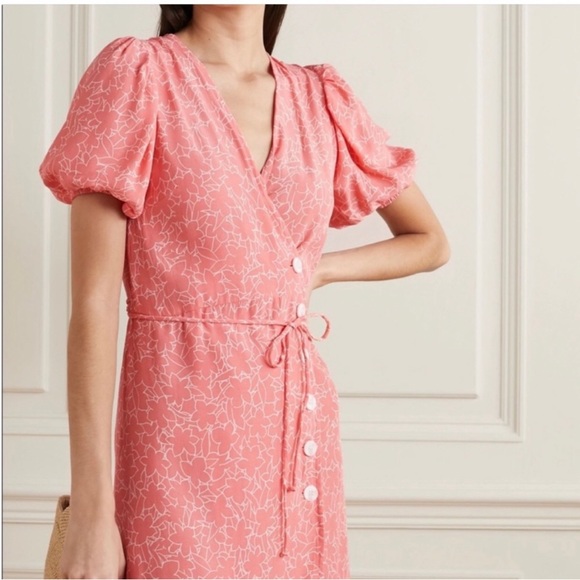 Faithful the Brand Midi Dress Maurie Floral Pink szS - Picture 3 of 12